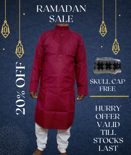 MAROON KURTA WITH PYJAMA