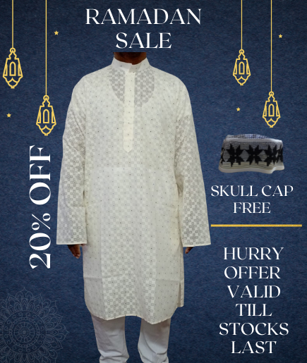 LIGHT CRAM PRINTED KURTA WITH PYJAMA